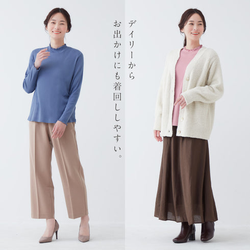 メロー使いの長袖リブカットソー.|s5